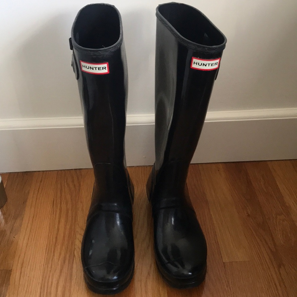Women’s Hunter Tall Rain Boots Black Size US 10
